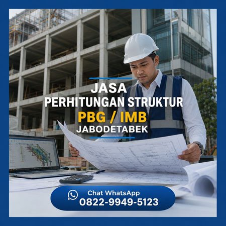Jasa Perhitungan Struktur PBG IMB Jabodetabek untuk rumah, ruko, kantor, gudang, dan bangunan komersial.